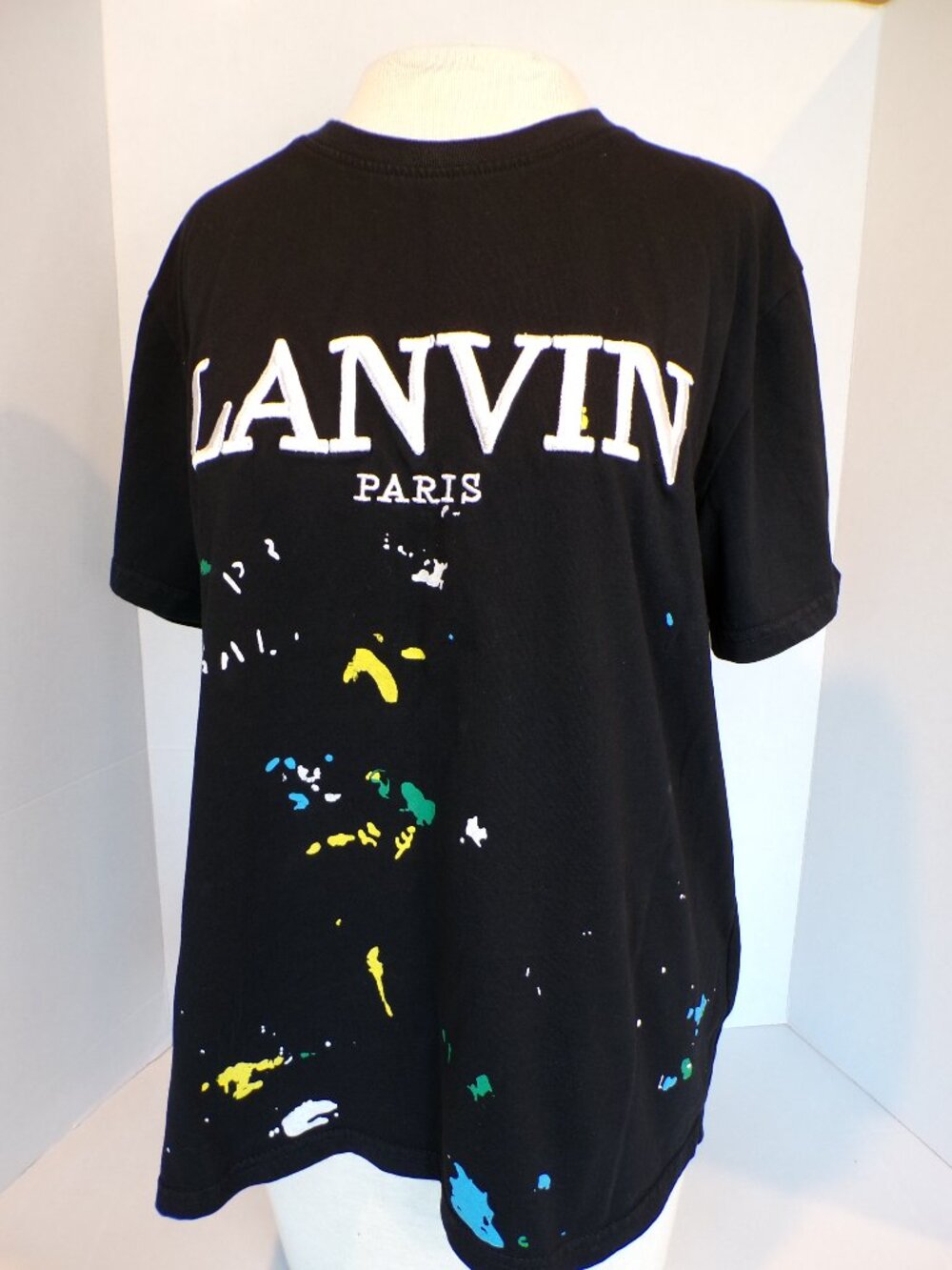Lanvin x Gallery Dept. Men's Black T-shirt Size Medium Cotton, Viscose, Silk